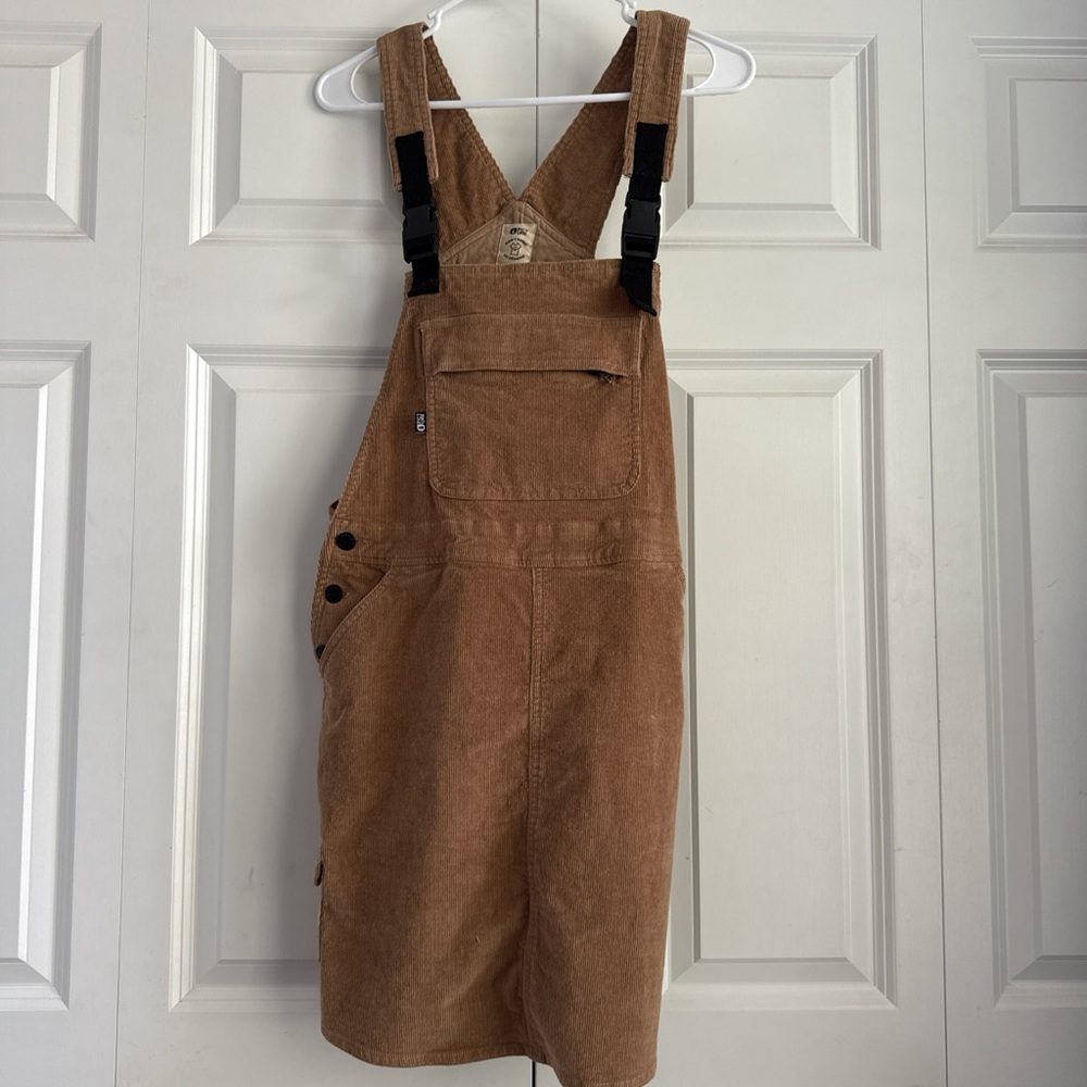 Women's Brown Corduroy Overall Dress